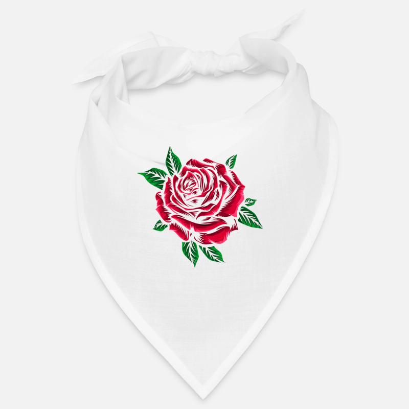 Rose-motif Rose Rouge Fleurs Saint Valentin Bandana