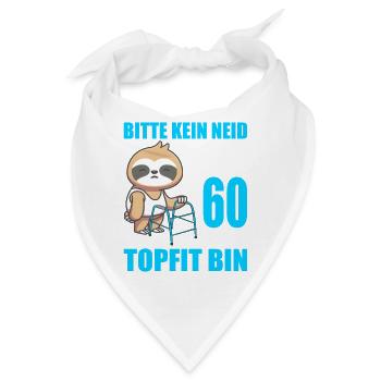 60. Geburtstag 60 Jahre Faultier Faultiere - Bandana - Weiß - Vorne