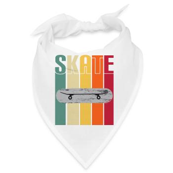 skateboard skater skate sport fahren skaten - Bandana - Weiß - Vorne