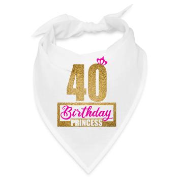 40. Geburtstag 40 Jahre 40er Birthday Princess - Bandana - Weiß - Vorne