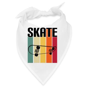 skateboard skater skate sport fahren skaten - Bandana - Weiß - Vorne