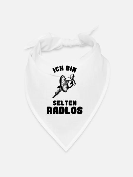 Fahrrad - Ich bin Selten Radlos - MTB Radtour - Bandana - Weiß - Vorne