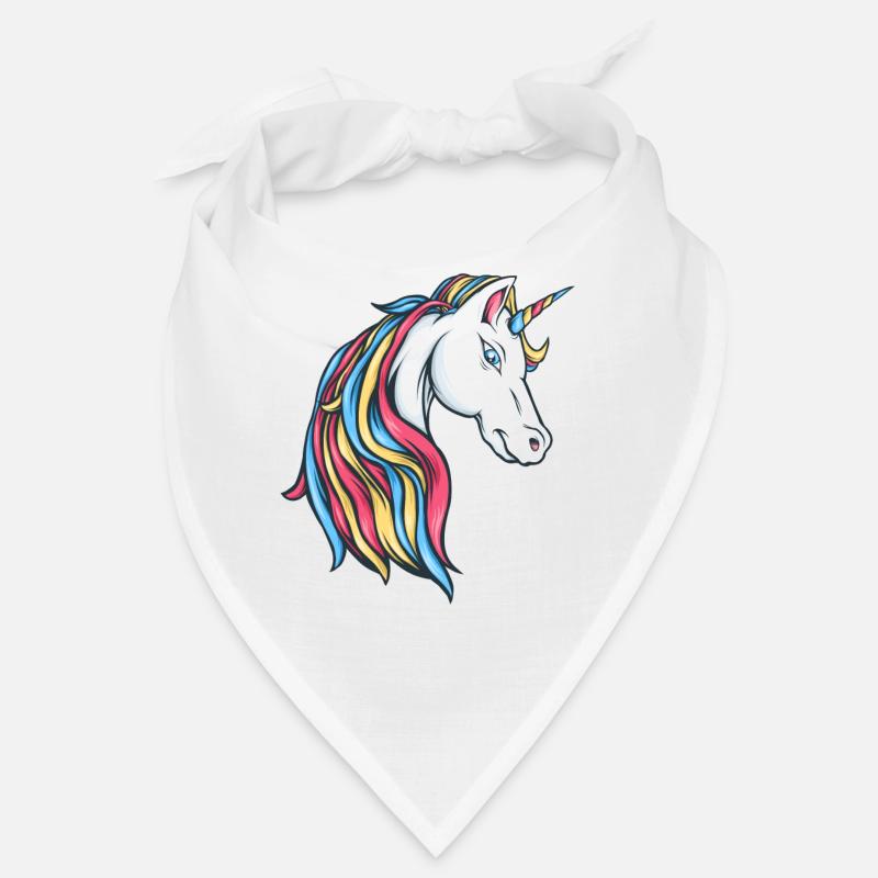 Regenbogen Einhorn Unicorn Rainbow bunte Einhörner - Bandana - Weiß