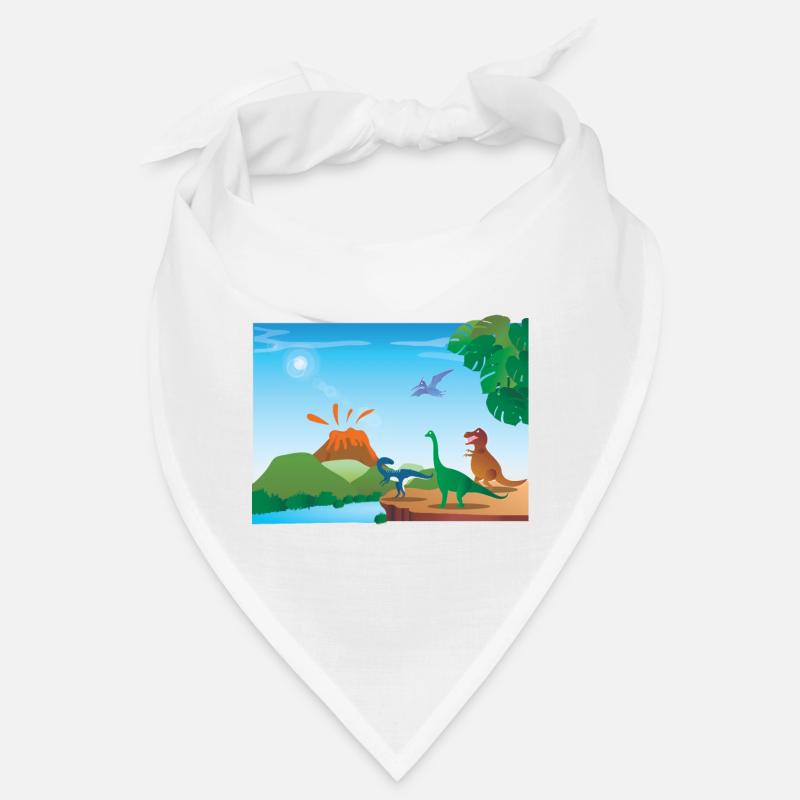 Dinosaurier-Vulkan - Bandana - Weiß