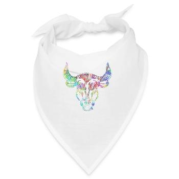 Psychedelisches Sternzeichen Stier - Bandana - Weiß - Vorne