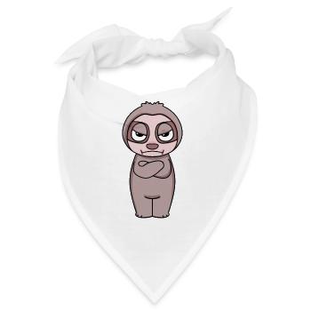 Faultier genervt - Bandana - Weiß - Vorne