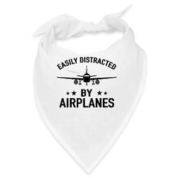 Easily Distracted by Airplanes Flugzeug Pilot - Bandana - Weiß - Vorne