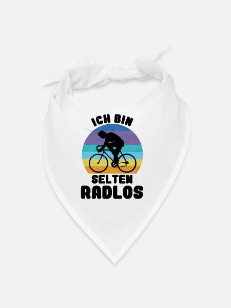 Fahrrad - Ich bin Selten Radlos - MTB Radtour - Bandana - Weiß - Vorne