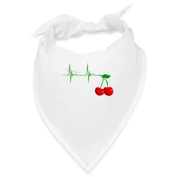 Cherry Kirsche Herzschlag Frucht Kirschen - Bandana - Weiß - Vorne