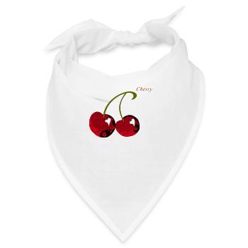Cherry Kirsche Herzschlag Frucht Kirschen - Bandana - Weiß - Vorne