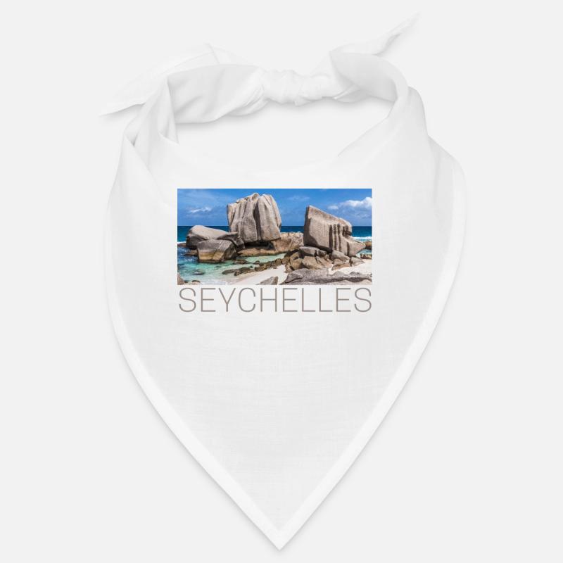 Seychelles Plage à La Digue - Bandana - blanc