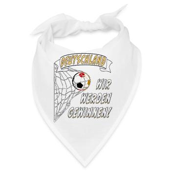 FUßBALL NETZ DEUTSCHLAND WIR WERDEN GEWINNEN - Bandana - Weiß - Vorne