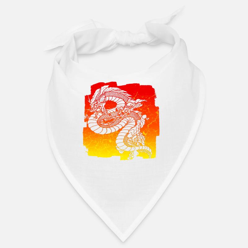 Drache - Bandana - Weiß