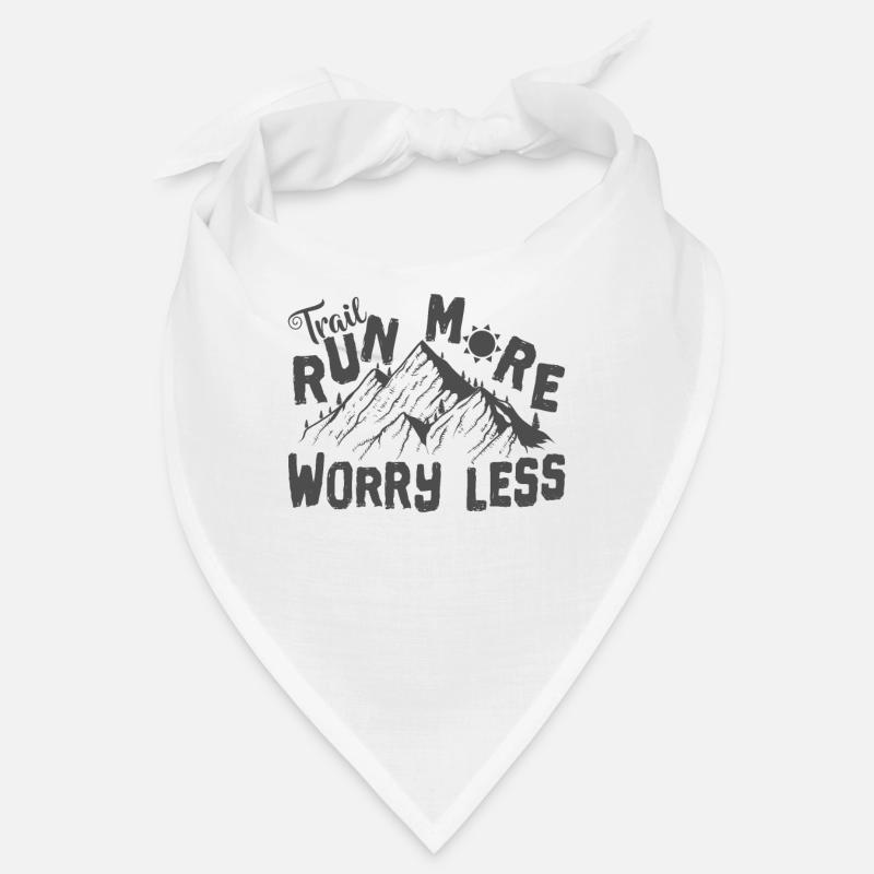 Traillauf Trail Run More Worry Less - Bandana - Weiß