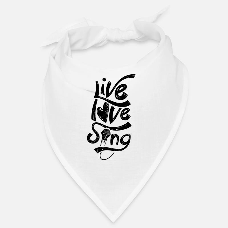 Lebe Liebe Singe Sänger Karaoke Singen Gesang - Bandana - Weiß