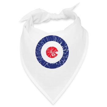Britisch Target als gebrochenes Glas - Bandana - Weiß - Vorne