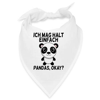 Ich mag Pandas - Bandana - Weiß - Vorne