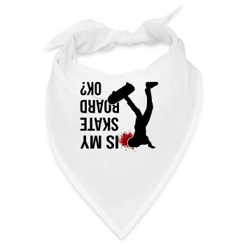 Skateboarding Skater Crash Skaten Blut Skateboard - Bandana - Weiß - Vorne