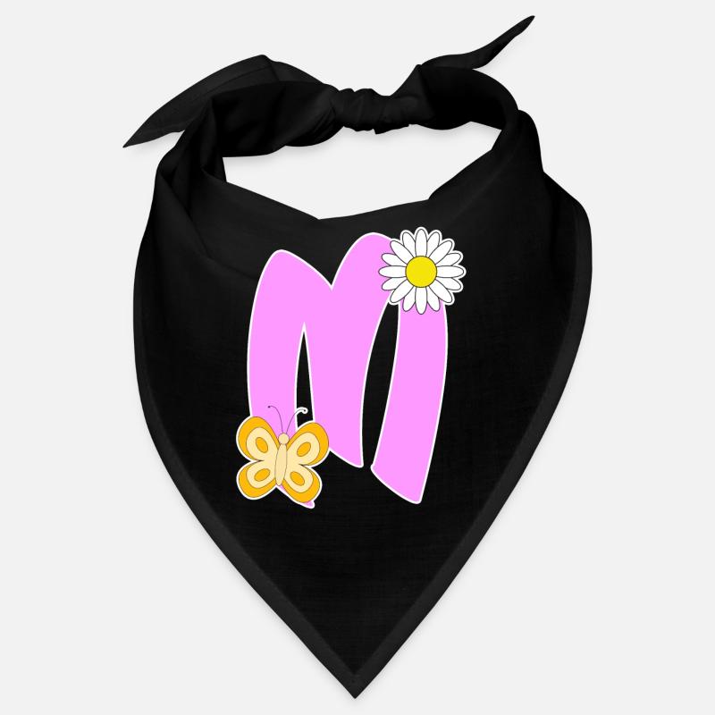 Letter M with butterfly Bandana