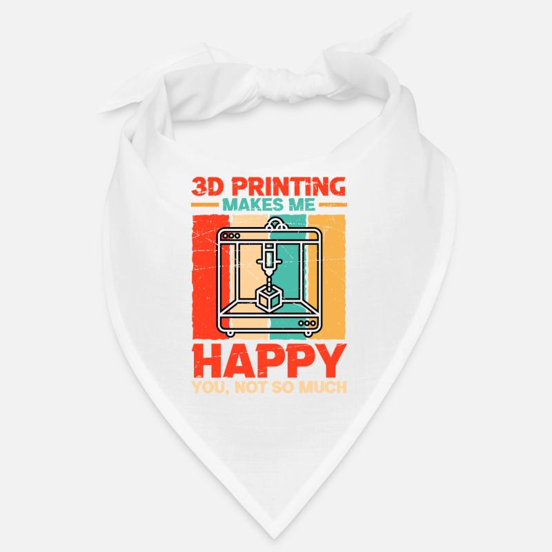 3d Druck Drucker 3d Printer Printing Geschenk - Bandana - Weiß