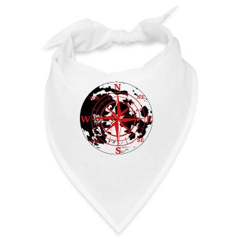 Himmelsrichtung Kompass Richtung Windrose Outdoor - Bandana - Weiß - Vorne
