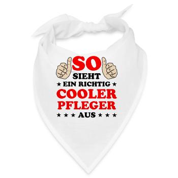 Pfleger Pflege Fun Lustiger Spruch Krank Geschenk - Bandana - Weiß - Vorne