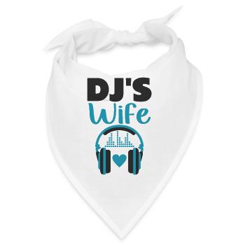DJ's Freundin Frau Musik Techno Vinyl 33 RPM - Bandana - Weiß - Vorne