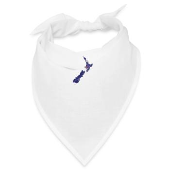 Neuseeland mit Herzschlag EKG Vintage Flagge - Bandana - Weiß - Vorne