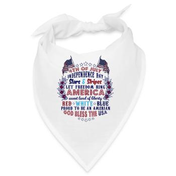 Independence Day Stars & Stripes Red White Blue - Bandana - Weiß - Vorne