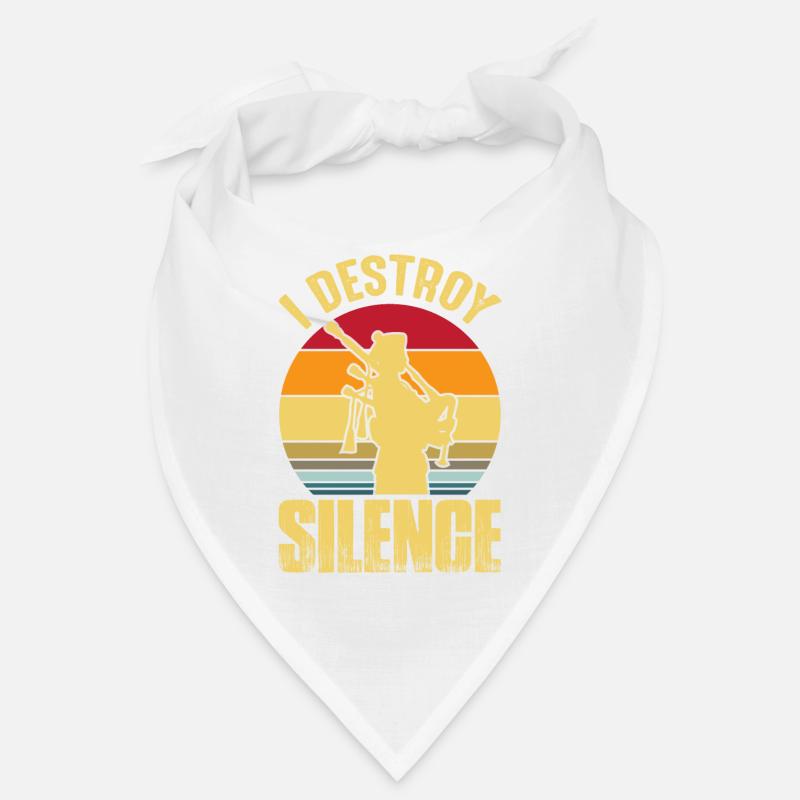 Dudelsack Destroy Silence Sackpfeife Retro Bandana