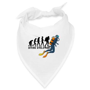 Tauchen Evolution Taucher Taucherin Tauchlehrer - Bandana - Weiß - Vorne