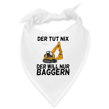 Bagger Spruch Baggerfahrer Baggern - Bandana - Weiß - Vorne