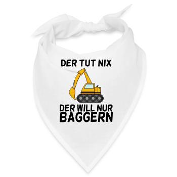Bagger Spruch Baggerfahrer Baggern - Bandana - Weiß - Vorne