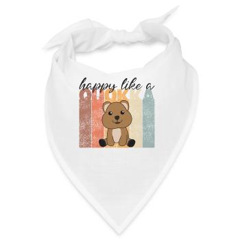 Happy like a Quokka - süße Quokkas vintage - Bandana - Weiß - Vorne