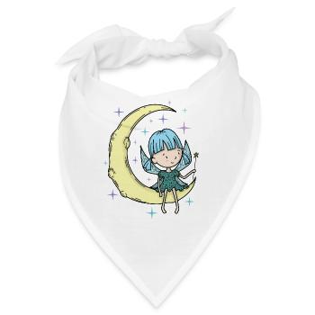 Fee auf dem Mond mit Zauberstab - Bandana - Weiß - Vorne