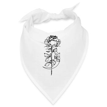 Occult Vintage Moon Rose Witchcraft Okkult Hexe - Bandana - Weiß - Vorne