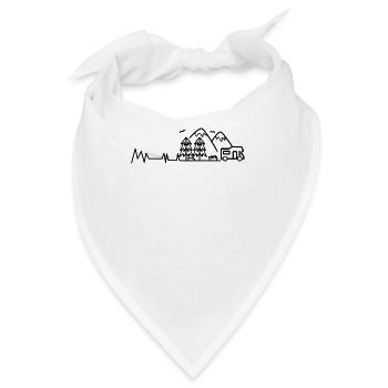 Herzschlag Berg Berge - Bandana - Weiß - Vorne