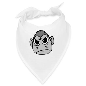 Gorilla wütend - Bandana - Weiß - Vorne