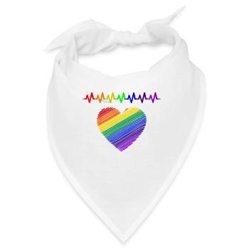 Regenbogen, Regenbogen, Regenbogen, Regenbogen, Regenbogen - Bandana - Weiß - Vorne