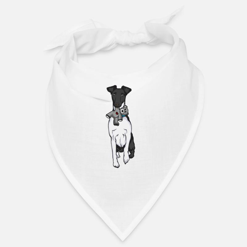 Foxterrier Drahthaar Kuscheltier - Bandana - Weiß