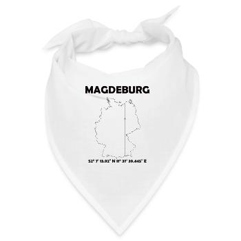Magdeburg Karte - Bandana - Weiß - Vorne