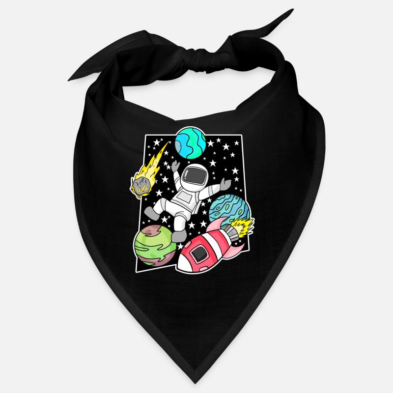 Astronaut im Weltall mit Rakete Bandana