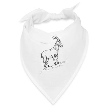 Steinbock - Bandana - Weiß - Vorne