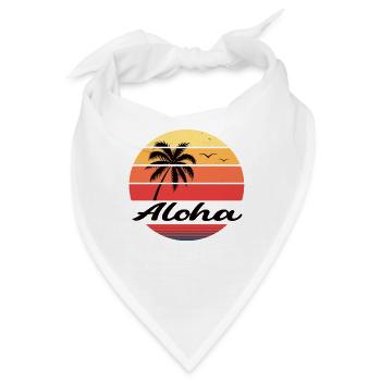 Palmen Aloha - Bandana - Weiß - Vorne