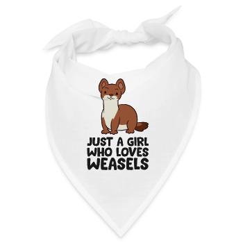 Nur ein Mädchen, das Wiesel liebt - Bandana - Weiß - Vorne