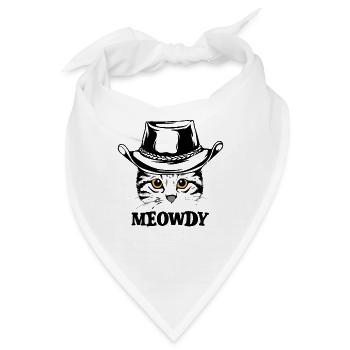 Meowdy Katze Mashup Between Meow and Howdy - Bandana - Weiß - Vorne