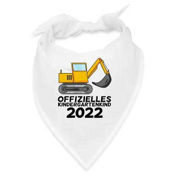 Kindergarten Kind Bagger Schule Einschulung 2022 - Bandana - Weiß - Vorne