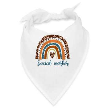 Rainbow Social Worker Back To School - Bandana - Weiß - Vorne