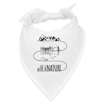 LIFE IS BETTER IN NATURE Zelt Wellen surfen Berge - Bandana - Weiß - Vorne