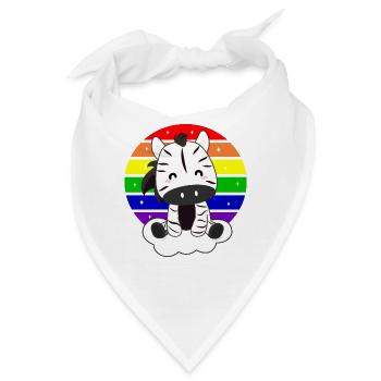 Zebra auf Regenbogen Wolke magische Tiere - Bandana - Weiß - Vorne